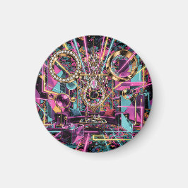 Neon Psykedelisk Lyx Lounge Konst Magnet
