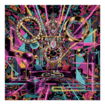 Neon Psykedelisk Lyx Lounge Konst