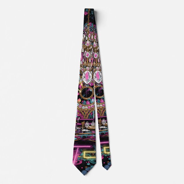 Neon Psykedelisk Lyx Lounge Konst Slips (Framsida)