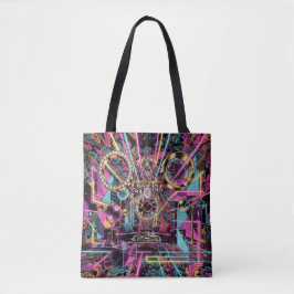 Neon Psykedelisk Lyx Lounge Konst Tygkasse