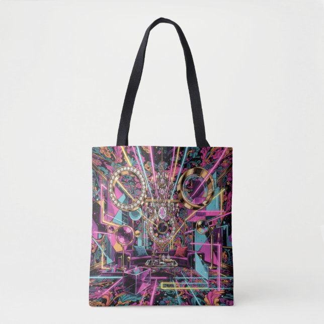 Neon Psykedelisk Lyx Lounge Konst Tygkasse (Framsida)