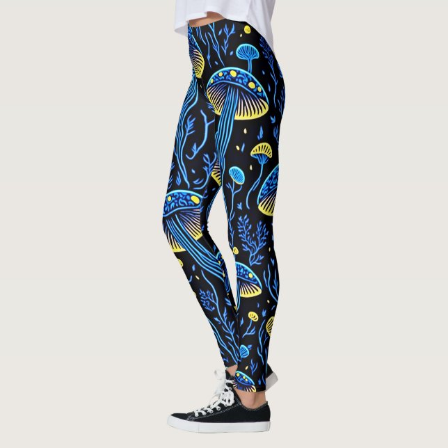 Neon Psykedeliska Svamp Leggings (Vänster)