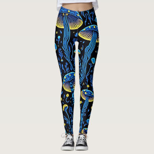 Neon Psykedeliska Svampmönster Dam Strumpbyxor Leggings