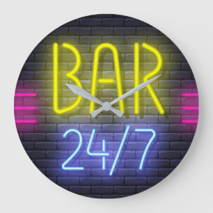 Neon Pub Sign Stor Klocka