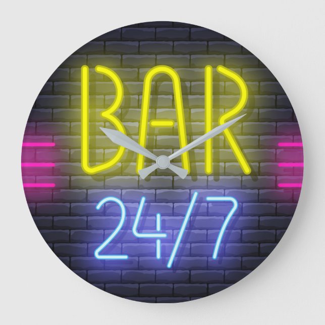 Neon Pub Sign Stor Klocka (Framsida)