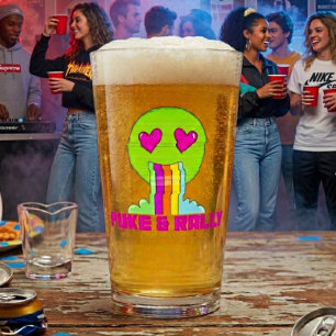 Neon Puke & Rally Pintglas Rolig fest Glaskopp