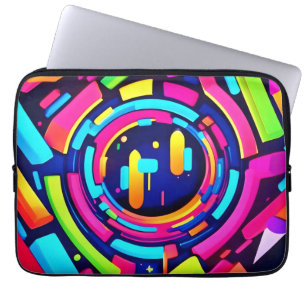 Neon Pulse: En digital symfoni Laptop Fodral