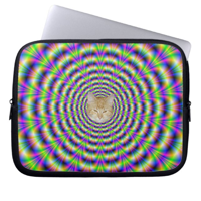 Neon Pulse Laptop sleeve + cat (Framsidan)