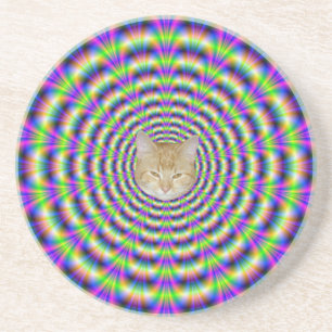 Neon Pulse Underlägg + katt Sandsten