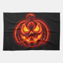 Neon Pumpa Monster Halloween Kökshandduk
