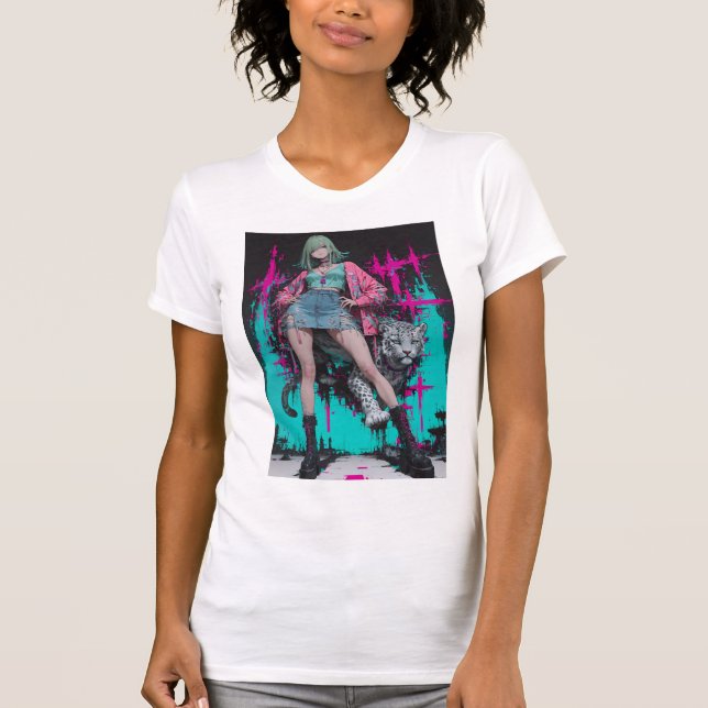 Neon Punk Girl T Shirt (Framsida)
