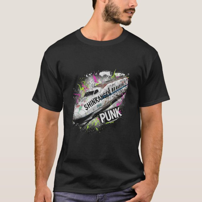 Neon Punk Shinkansen – Dirty Japan Bullet Train Gr T Shirt (Framsida)