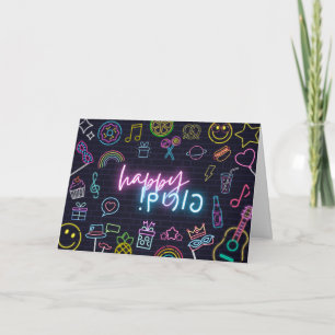 Neon Purim Kort