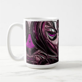 Neon Purple Metal Portrait Kaffemugg