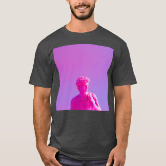 Neon purple vaporwave sculpture t shirt