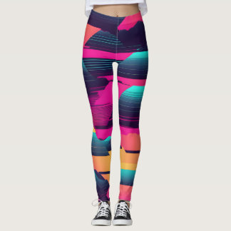Neon Pyramids | Synthwave för Funky Leggings