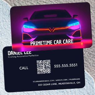 Neon 🚨 QR Auto Detailer Visitkort