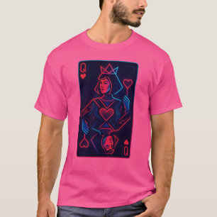 Neon Queen of Hearts - Retro-Futurist Synthwave T Shirt