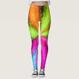 Neon Radial Burst Explosion Leggings