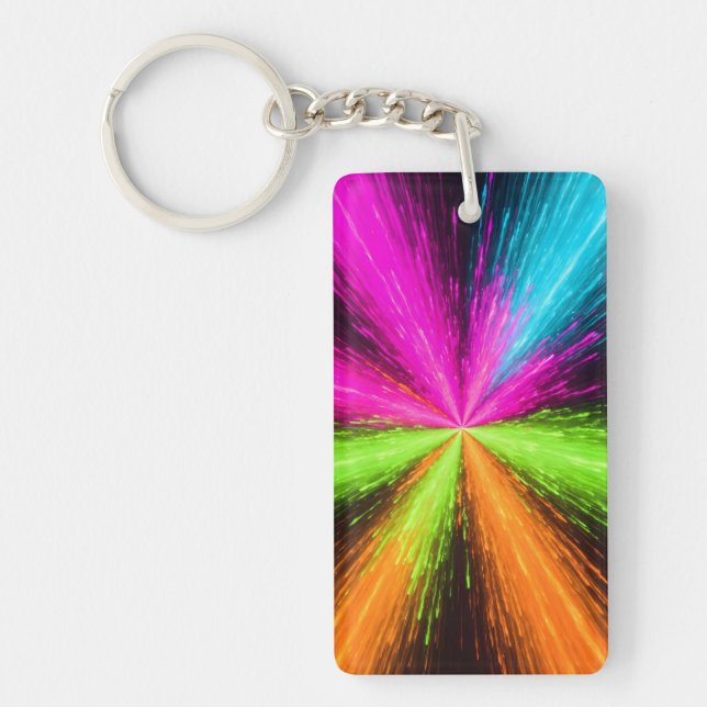 Neon Radial Burst Explosion Nyckelring (Framsidan)