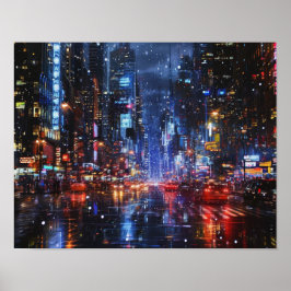 Neon Rain: Stadens Midnight Pulse Poster