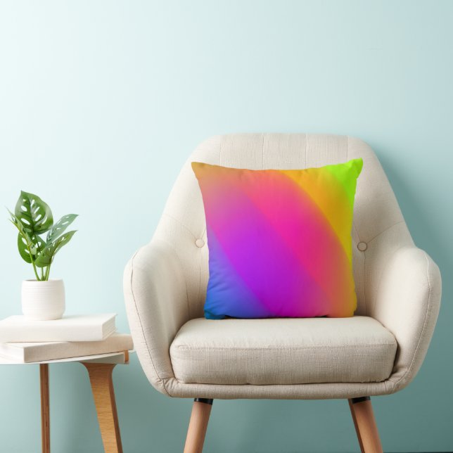 Neon Rainbow 16x16 Kudde (Stol)