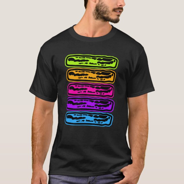 Neon Rainbow Bacon Älskare T Shirt (Framsida)