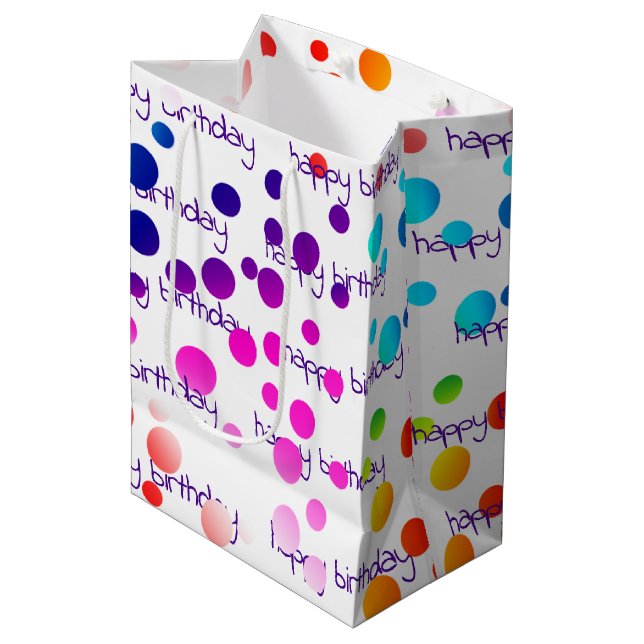 Neon Rainbow Birthday Polka dots (Framsidan Vinklad)