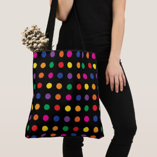 Neon Rainbow Dots on Black Tygkasse
