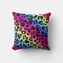 Neon Rainbow Leopard Mönster Skriv ut