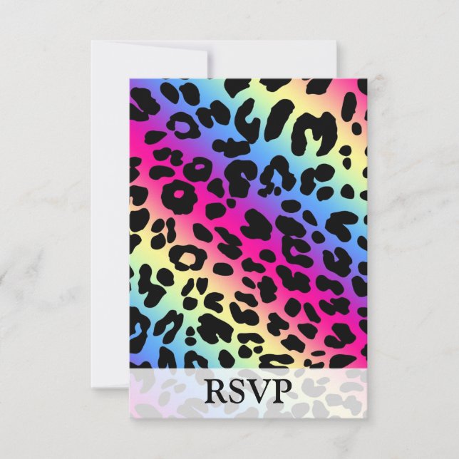 Neon Rainbow Leopard Mönster Skriv ut OSA Kort (Framsida)