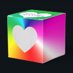 Neon Rainbow med hjärta Presentaskar<br><div class="desc">Vitt hjärta med nylodrat namn på abstraktens baksida på nyregnet.</div>