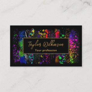 Neon Rainbow-penseldrag Visitkort