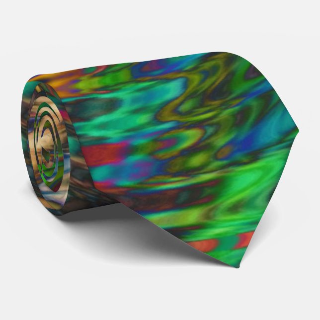 Neon Rainbow psychedelic Neck Tie Slips (Rullad)