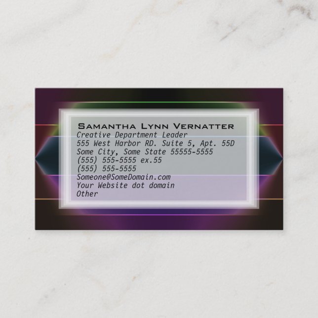 Neon Rainbow Rand Visitkort (Framsida)