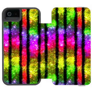 Neon Rainbow Shimmer Stripes