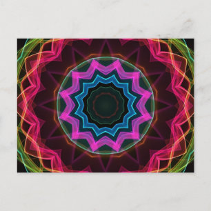 Neon Rainbow Star Vykort