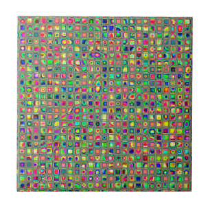 Neon Rainbow Textured Mosaic Tiles Mönster Kakelplatta