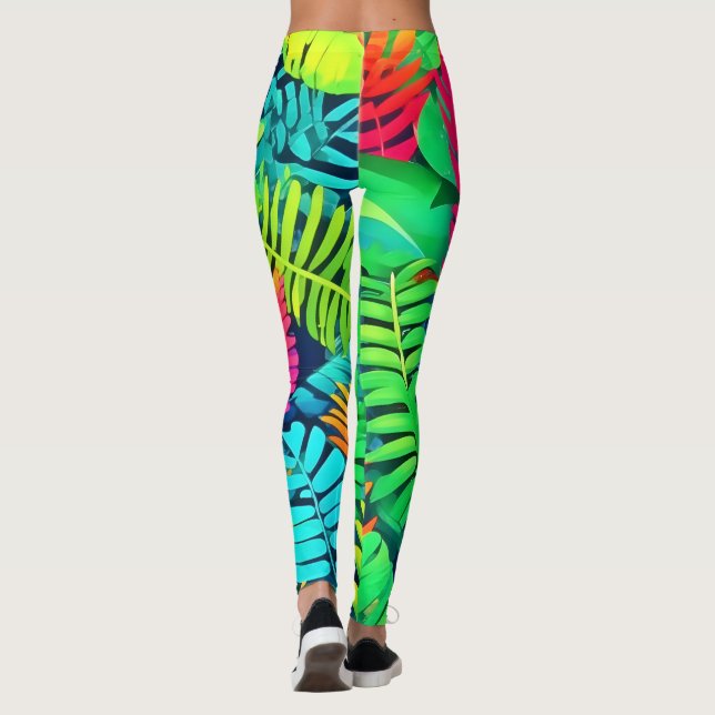 Neon Rainforest Fantasy Leggings (Baksida)