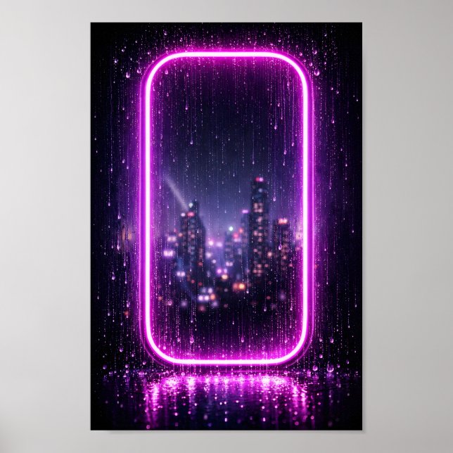 Neon Ram Stavsynt våg Poster (Framsidan)