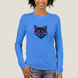 Neon Räv Ansikte – Levande Lysande Design T Shirt