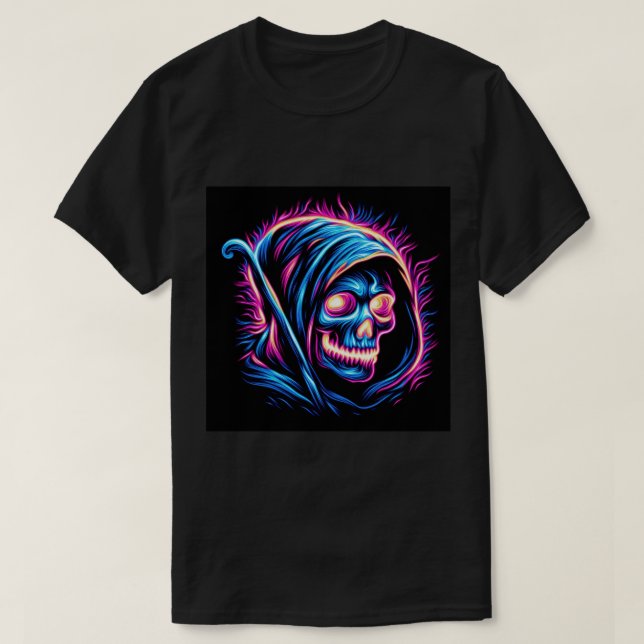 Neon Reaper Glow - Skull T-shirt (Design framsida)