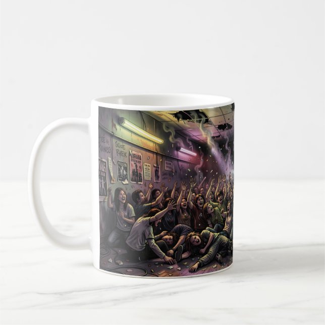 Neon Rebellion i en underjordisk rummugg Kaffemugg (Vänster)