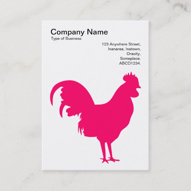 Neon Red Cockerel - Svartvit Visitkort (Framsida)