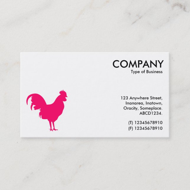 Neon Red Cockerel Symbol - vit Visitkort (Framsida)