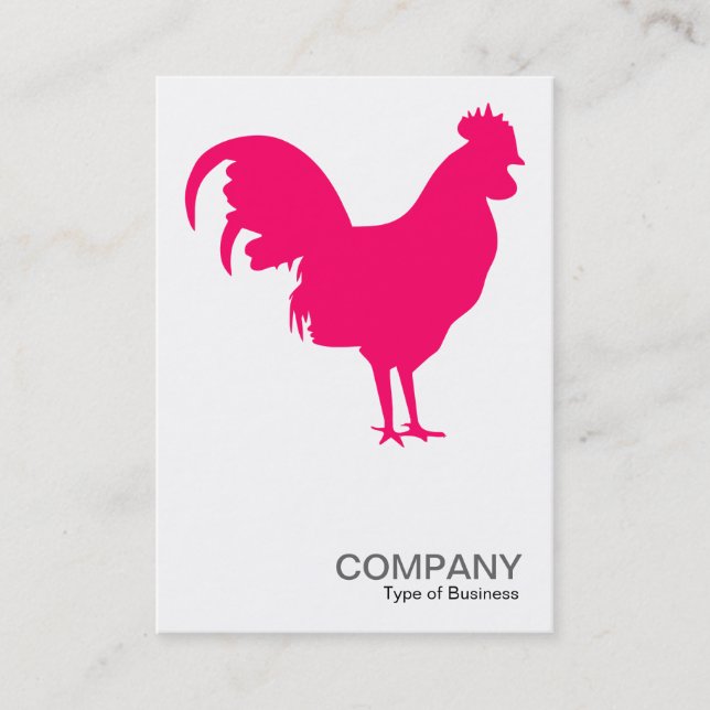 Neon Red Cockerel - White Visitkort (Framsida)
