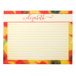 Neon Red & Gult Abstrakt Vattenfärg Anteckningsblock