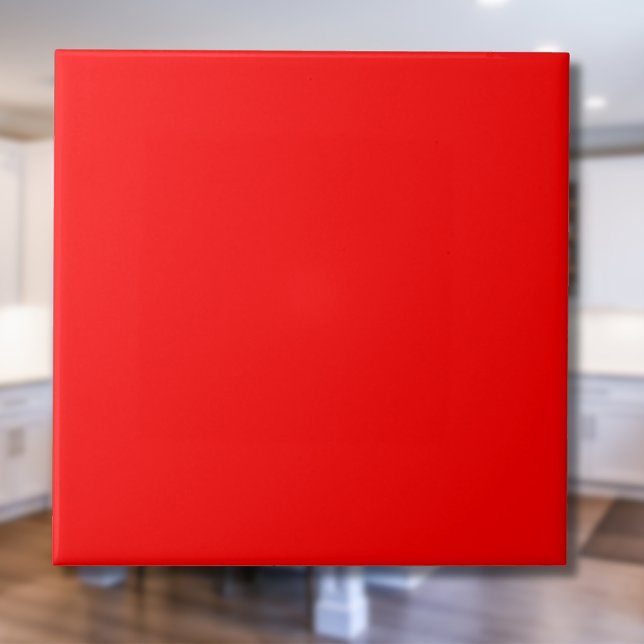 Neon Red Solid Färg | Klassisk | ELEGANT Kakelplatta (Skapare uppladdad)