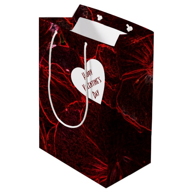 Neon Red Violas Medium Gift Bag (Baksidan Vinklad)