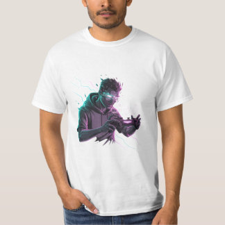 Neon Reflex Digital Gamer Energi Konst T Shirt